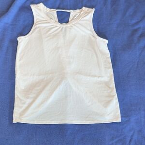 Athleta Girls Simone Biles White Tank with twist detail on back Size M (8-10)